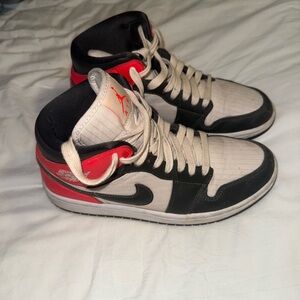 Jordan Black and Red Classic Basketball Sneakers